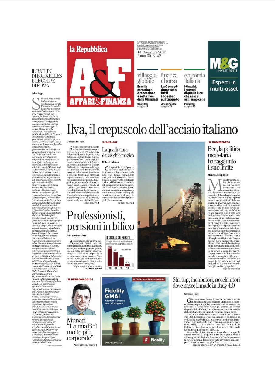 La Repubblica Supp. Affari & Finanza - 14/12/2015